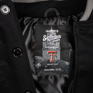 Texas Tech™ x Settlemier's Limited Edition Letterman Jacket in Black