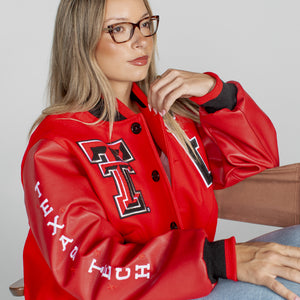 Texas Tech™ x Settlemier's Limited Edition Letterman Jacket in Scarlet