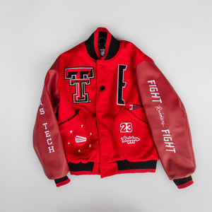 Texas Tech™ x Settlemier's Limited Edition Letterman Jacket in Scarlet