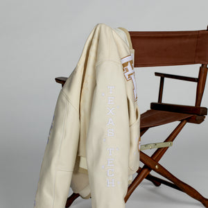 Texas Tech™ x Settlemier's Limited Edition Letterman Jacket in Cream