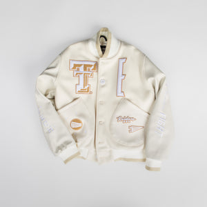 Texas Tech™ x Settlemier's Limited Edition Letterman Jacket in Cream