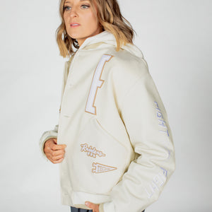 Texas Tech™ x Settlemier's Limited Edition Letterman Jacket in Cream