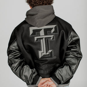 Texas Tech™ x Settlemier's Limited Edition Letterman Jacket in Black
