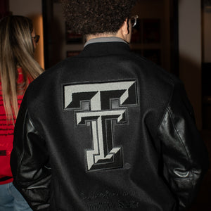 Texas Tech™ x Settlemier's Limited Edition Letterman Jacket in Black